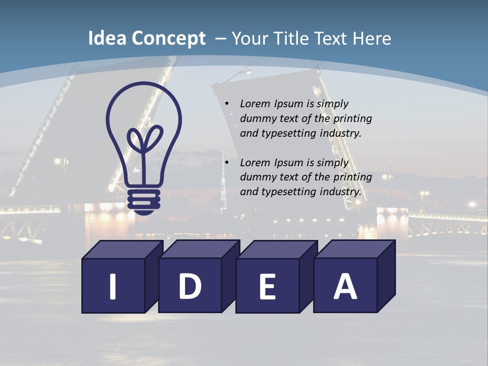 Landmarks Twilight Night Scene PowerPoint Template