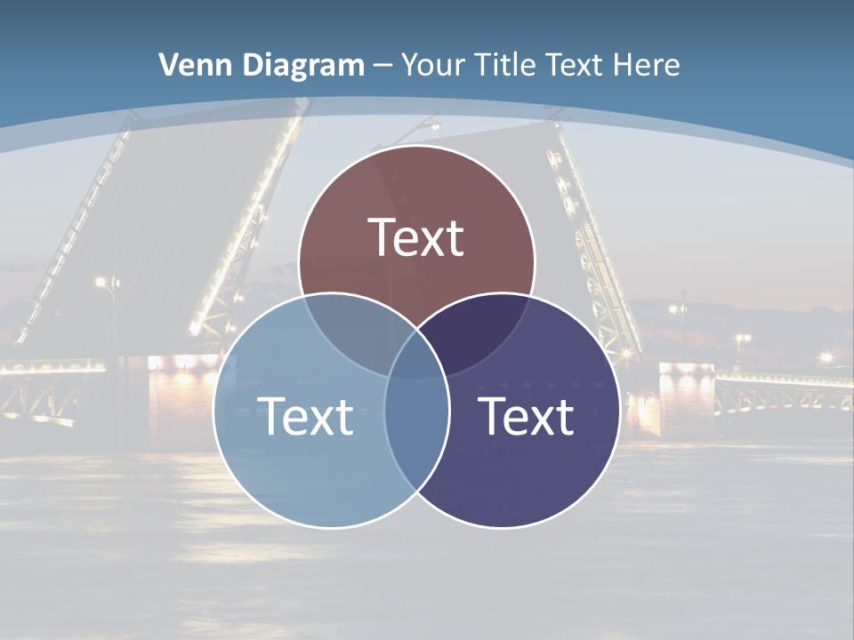 Landmarks Twilight Night Scene PowerPoint Template