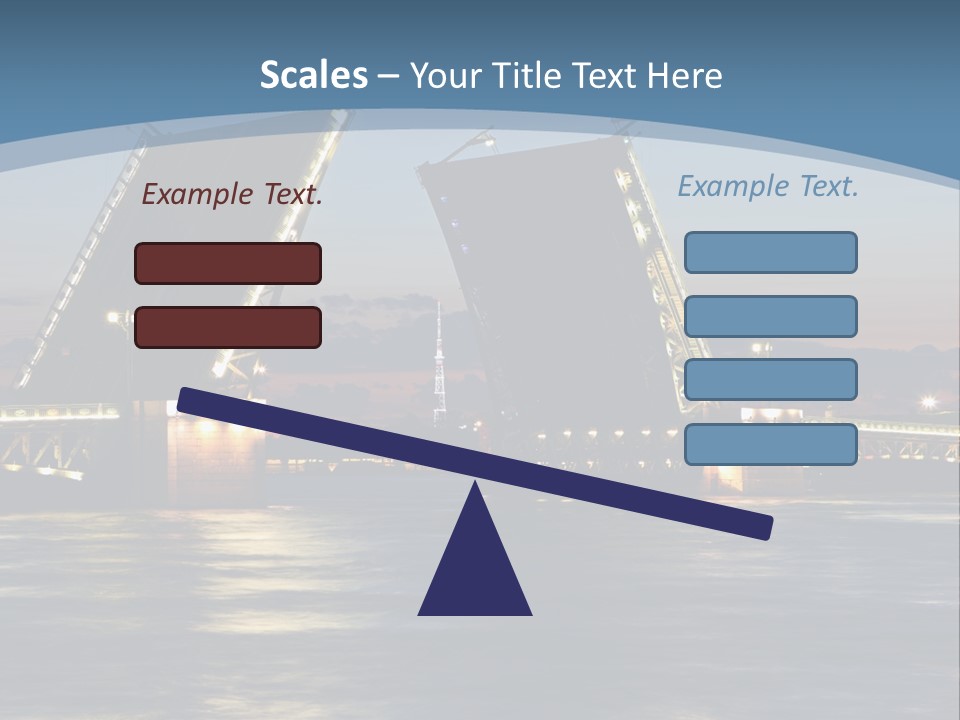 Landmarks Twilight Night Scene PowerPoint Template