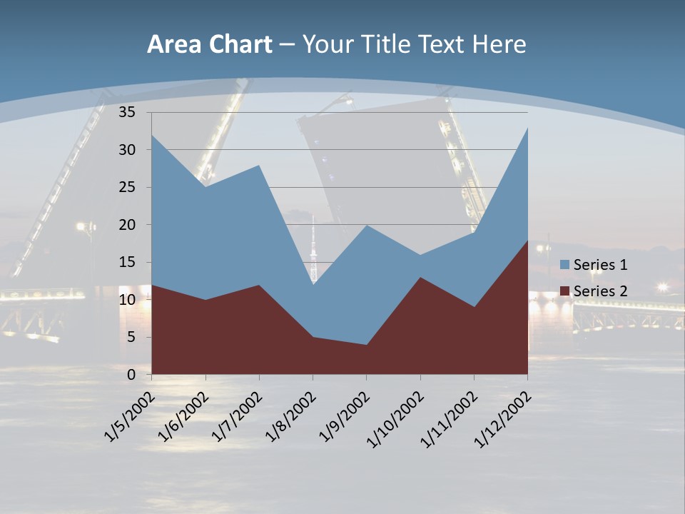 Landmarks Twilight Night Scene PowerPoint Template