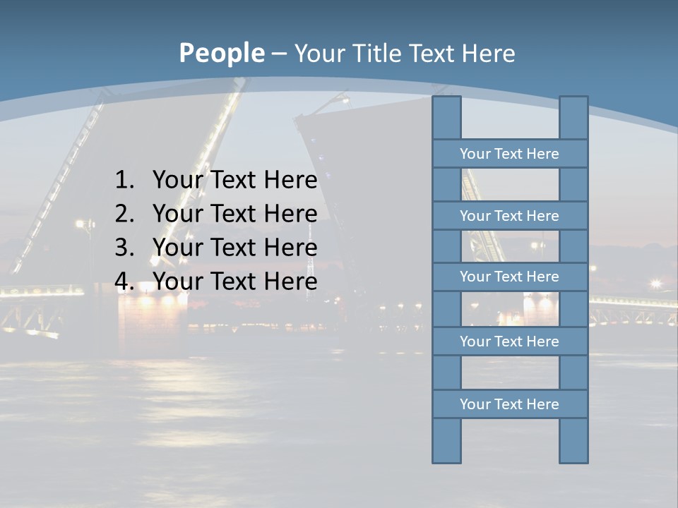 Landmarks Twilight Night Scene PowerPoint Template
