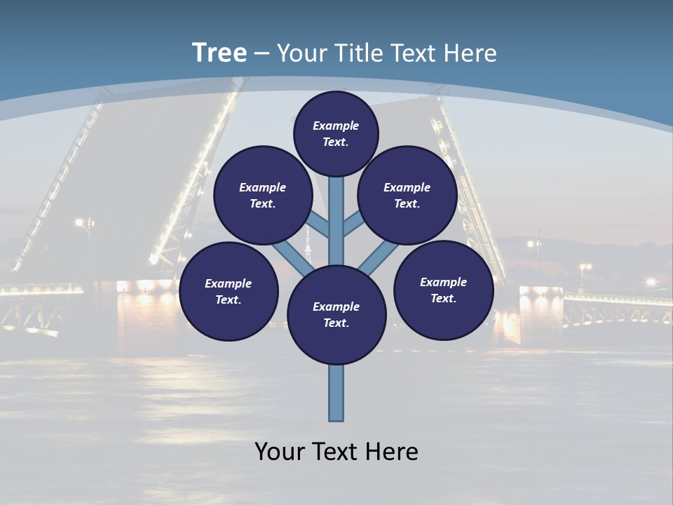 Landmarks Twilight Night Scene PowerPoint Template