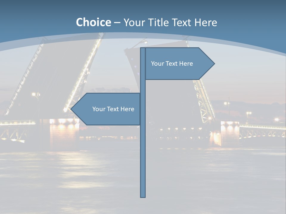 Landmarks Twilight Night Scene PowerPoint Template