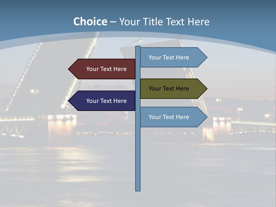 Landmarks Twilight Night Scene PowerPoint Template