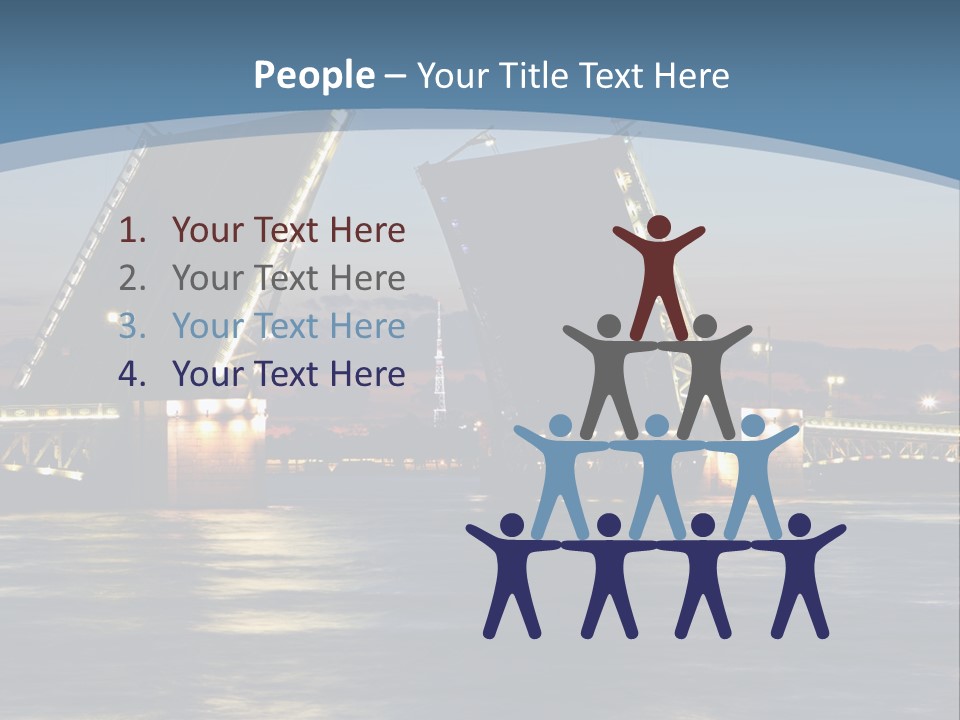 Landmarks Twilight Night Scene PowerPoint Template