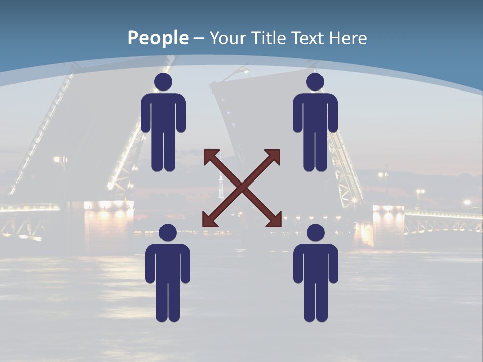 Landmarks Twilight Night Scene PowerPoint Template