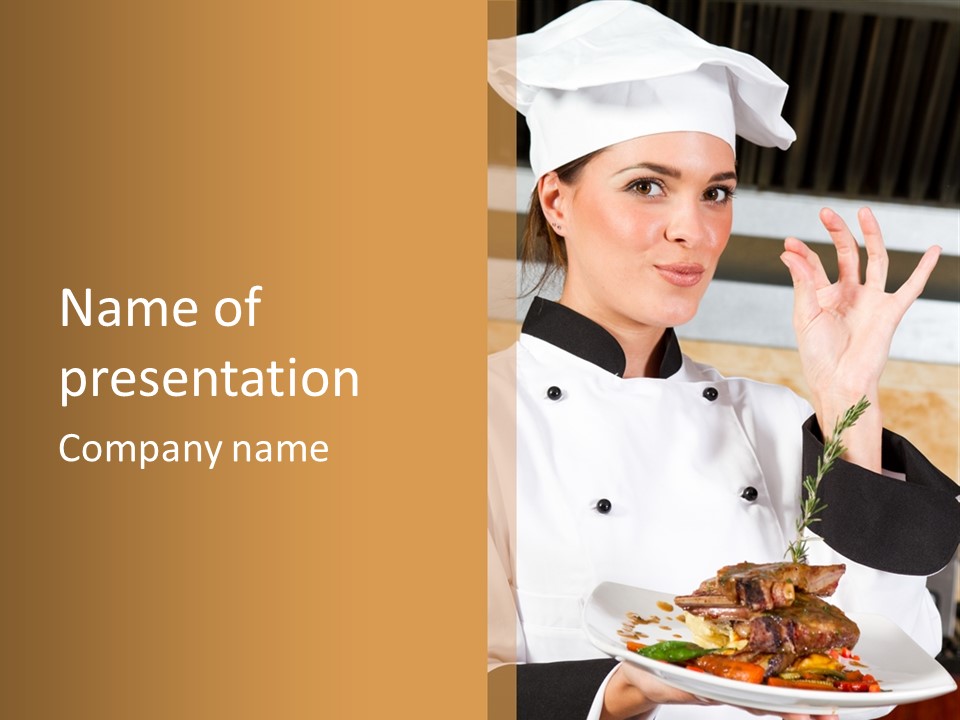 Beef Attractive Kitchen PowerPoint Template