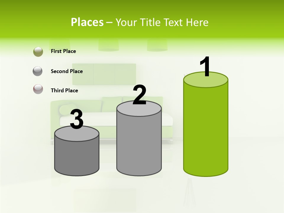 Lounge Furniture Green PowerPoint Template