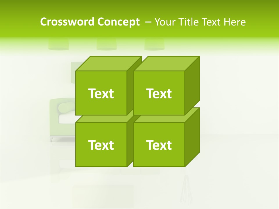 Lounge Furniture Green PowerPoint Template