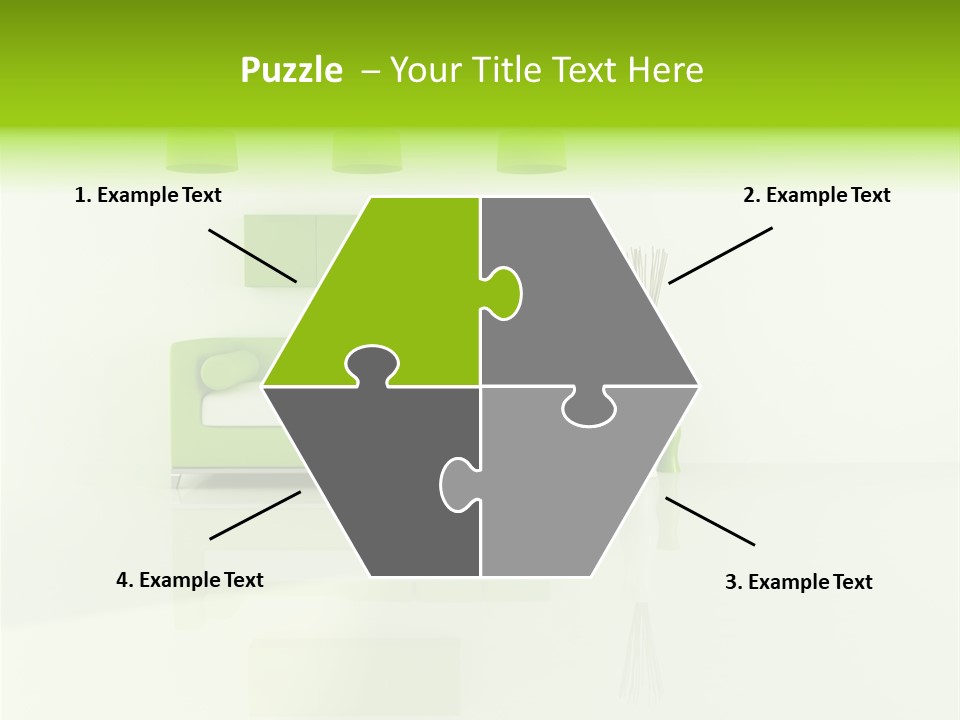 Lounge Furniture Green PowerPoint Template