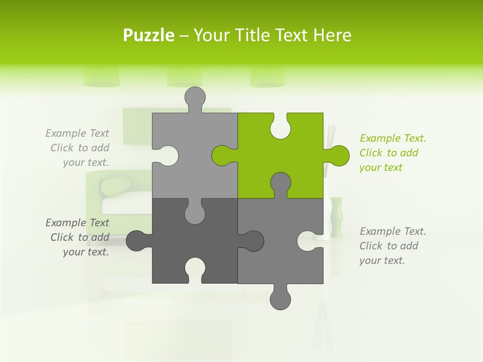 Lounge Furniture Green PowerPoint Template