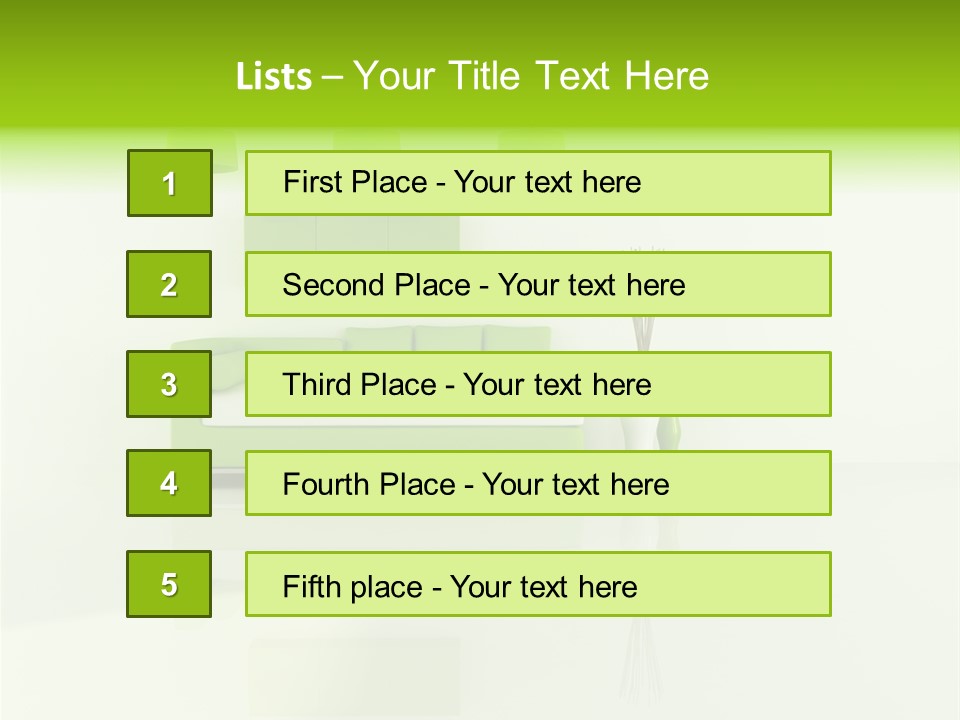 Lounge Furniture Green PowerPoint Template