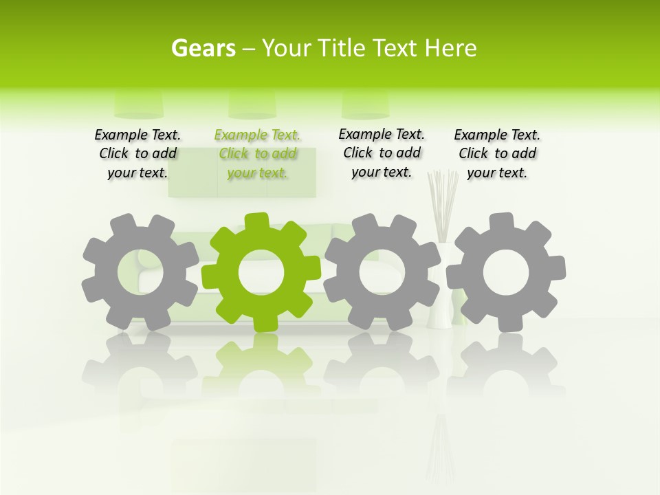 Lounge Furniture Green PowerPoint Template