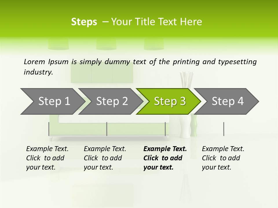 Lounge Furniture Green PowerPoint Template