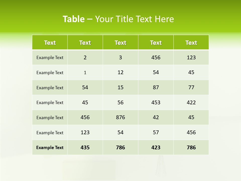 Lounge Furniture Green PowerPoint Template