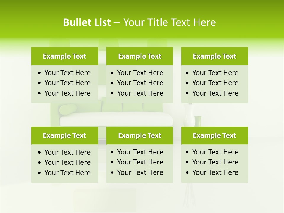 Lounge Furniture Green PowerPoint Template