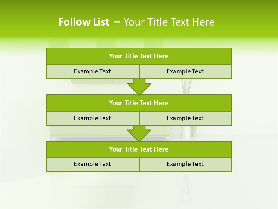 Lounge Furniture Green PowerPoint Template