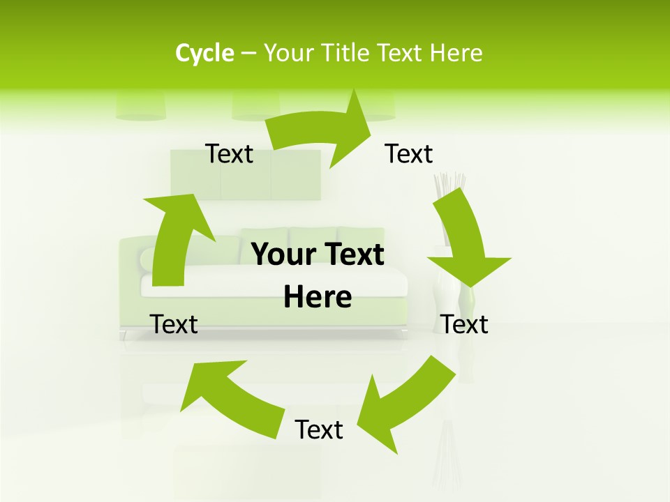 Lounge Furniture Green PowerPoint Template