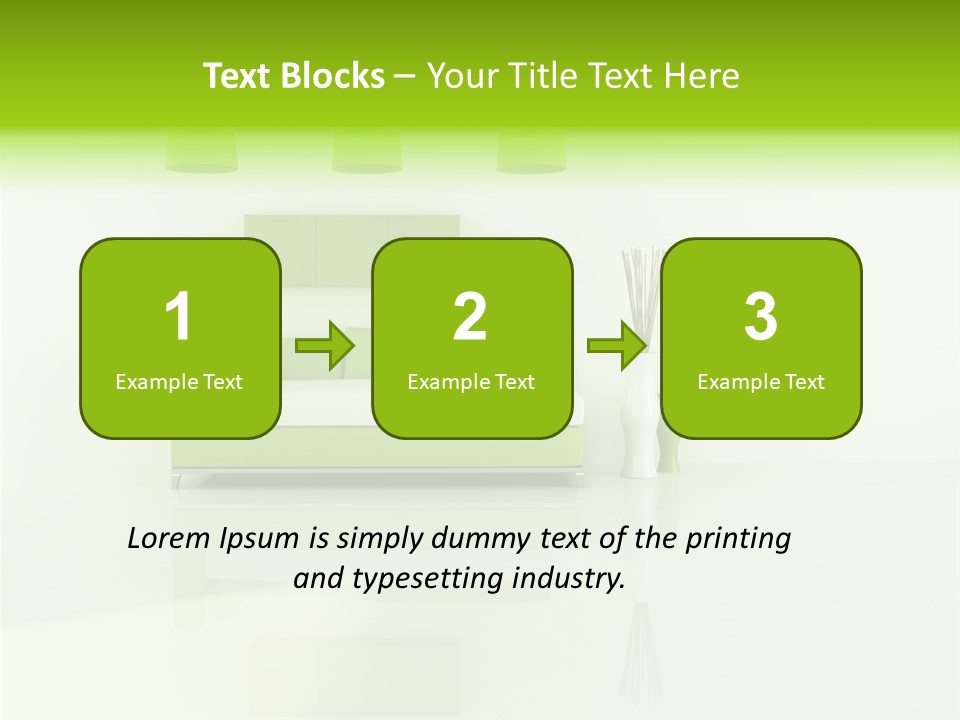 Lounge Furniture Green PowerPoint Template