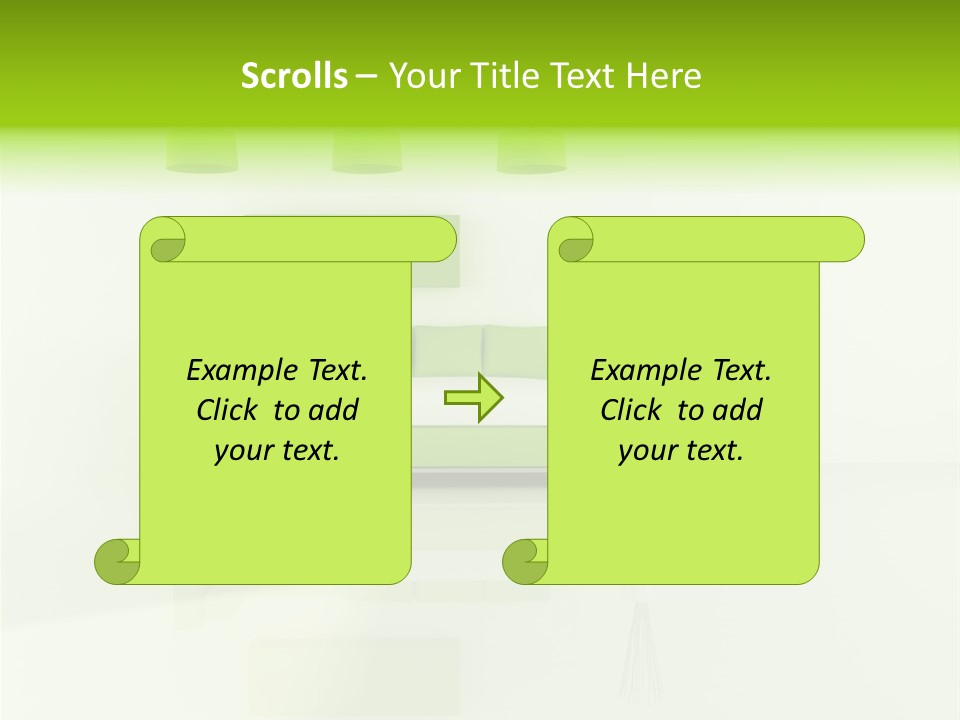 Lounge Furniture Green PowerPoint Template