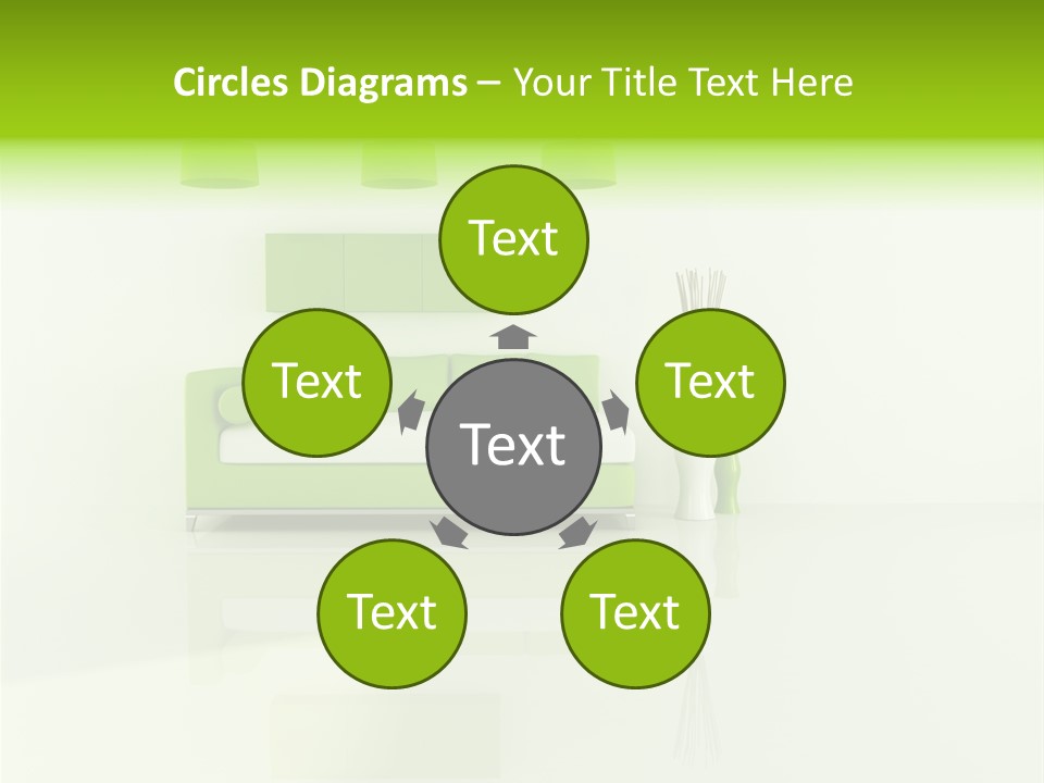 Lounge Furniture Green PowerPoint Template