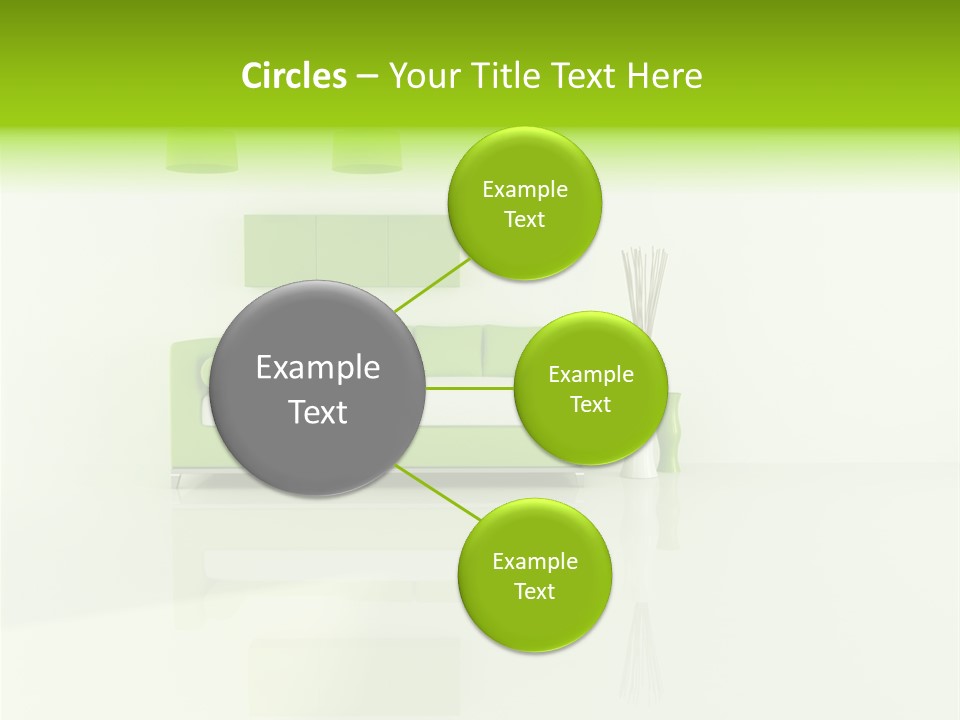Lounge Furniture Green PowerPoint Template