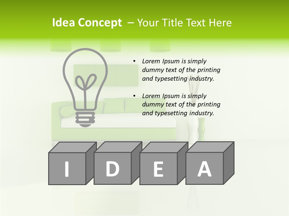 Lounge Furniture Green PowerPoint Template