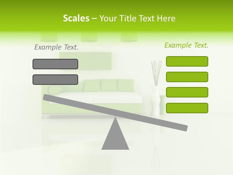 Lounge Furniture Green PowerPoint Template