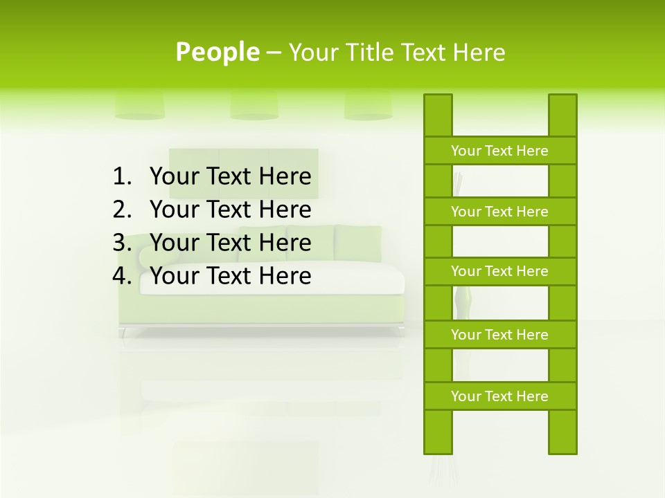 Lounge Furniture Green PowerPoint Template