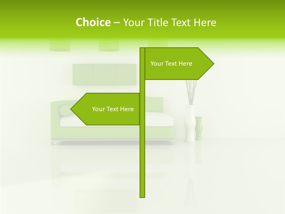 Lounge Furniture Green PowerPoint Template