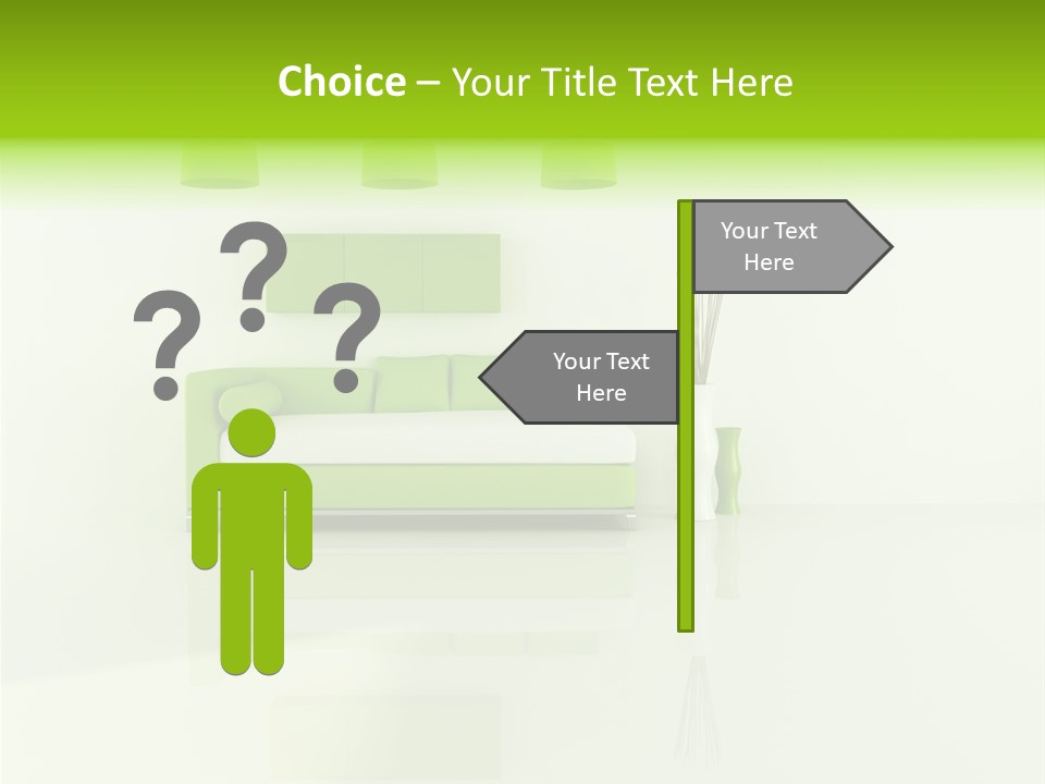 Lounge Furniture Green PowerPoint Template