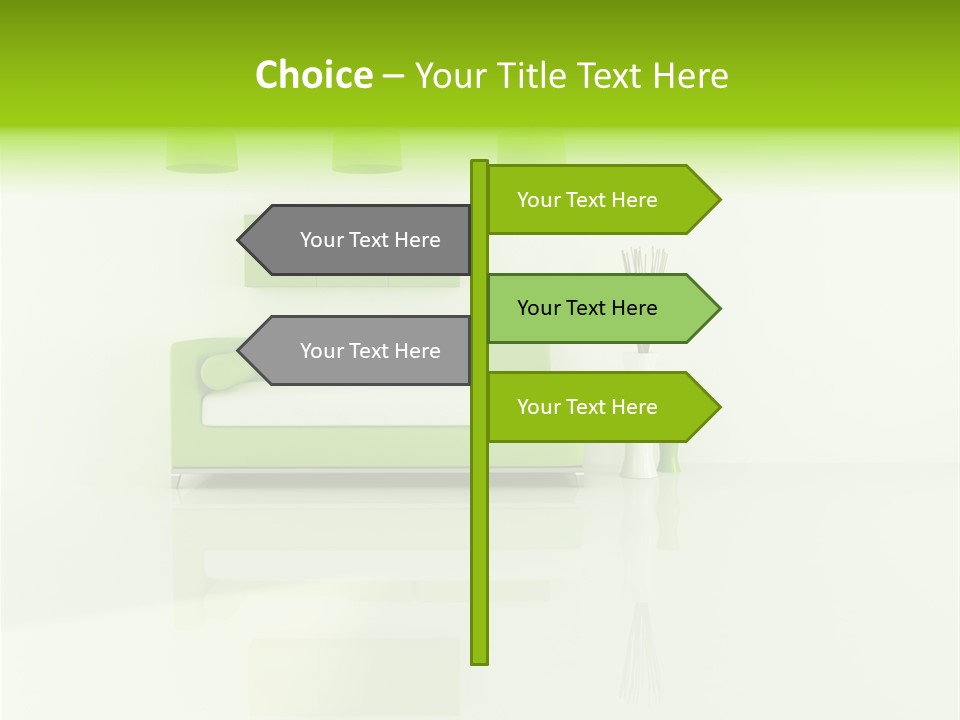 Lounge Furniture Green PowerPoint Template