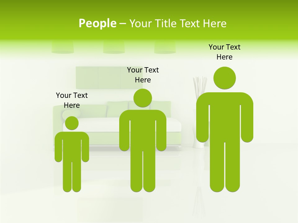 Lounge Furniture Green PowerPoint Template