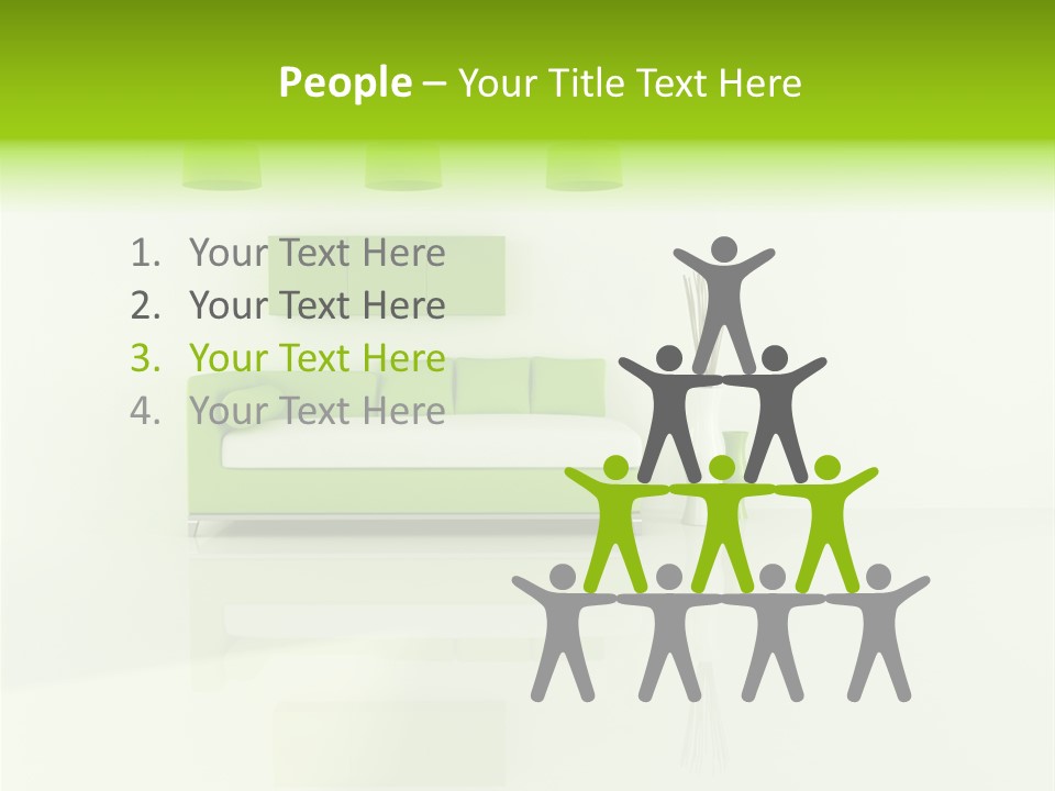 Lounge Furniture Green PowerPoint Template