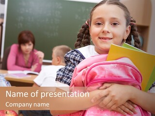 Holding Youthful Expression PowerPoint Template