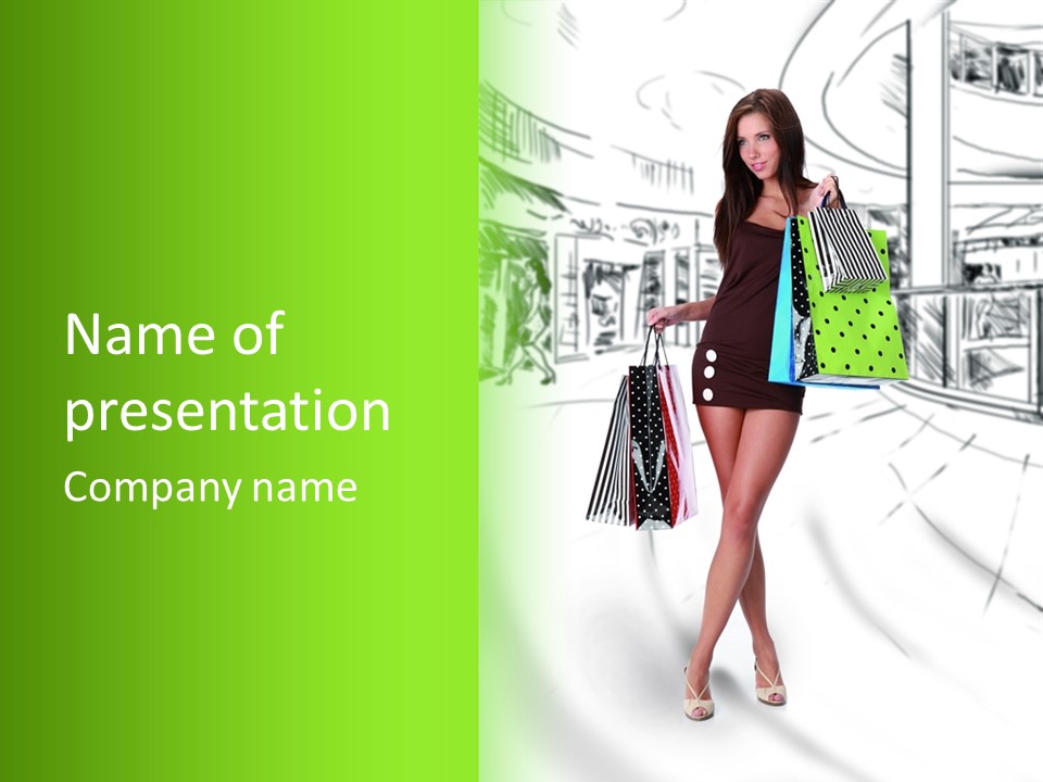 Girl Consumerism Buyer PowerPoint Template