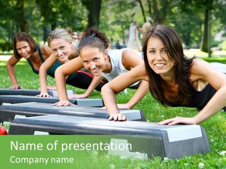 Fitness Beautiful Friends PowerPoint Template