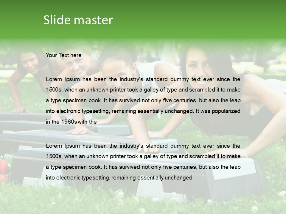 Fitness Beautiful Friends PowerPoint Template