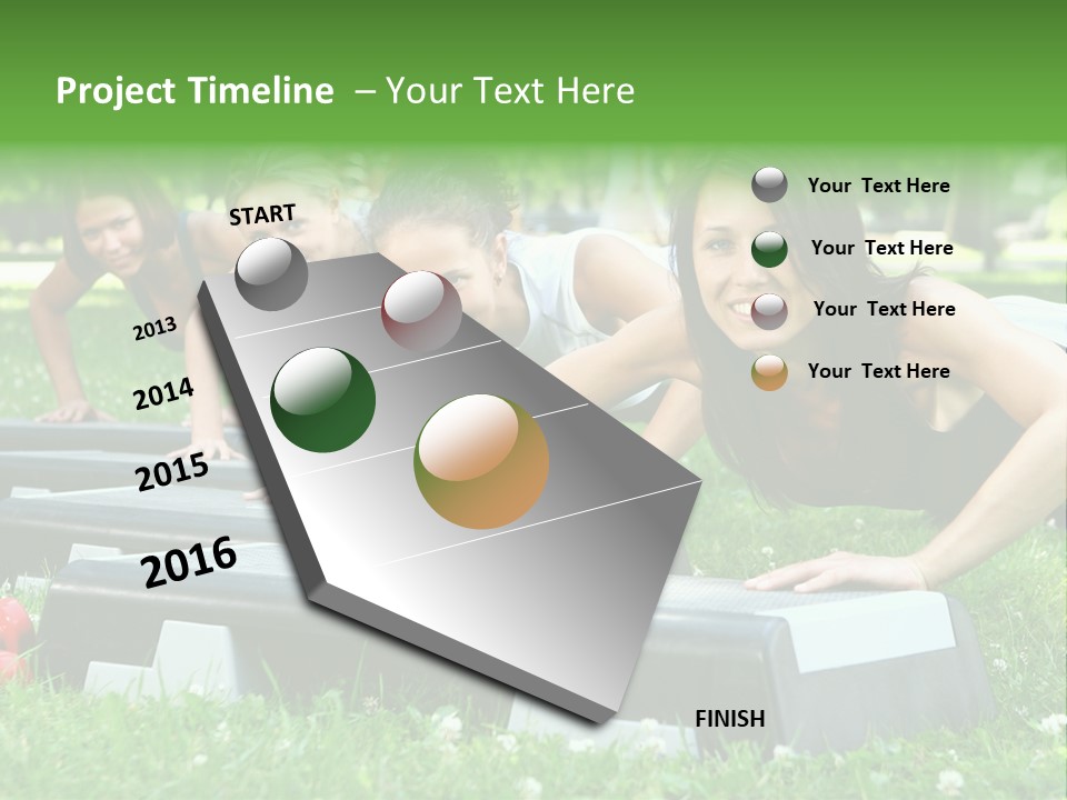 Fitness Beautiful Friends PowerPoint Template