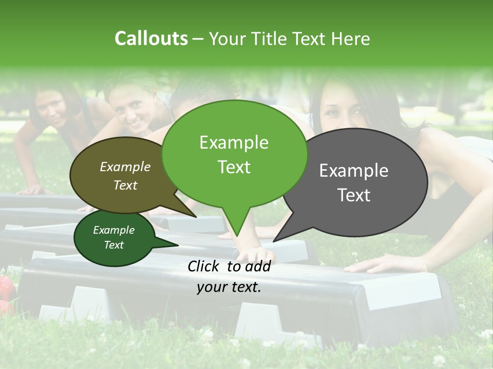 Fitness Beautiful Friends PowerPoint Template