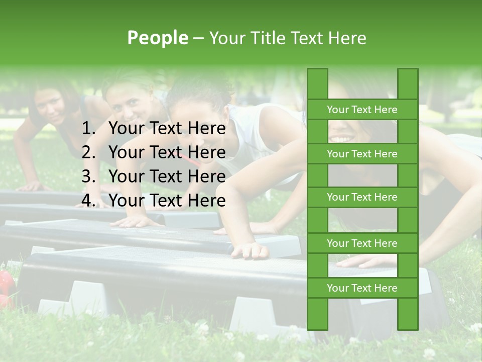 Fitness Beautiful Friends PowerPoint Template