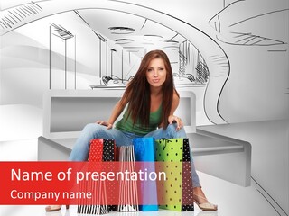 Drawing Center Mall PowerPoint Template