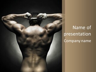 Biceps Muscular Boy PowerPoint Template