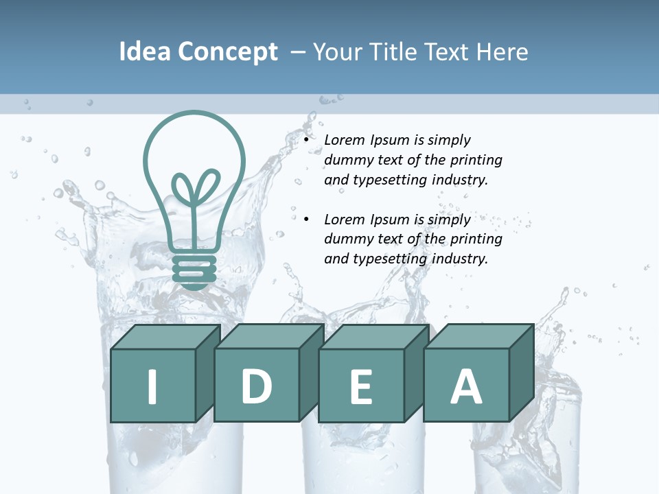 Light Cube Water PowerPoint Template