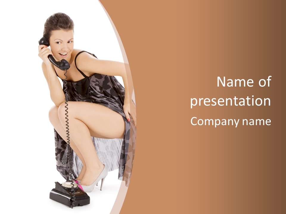 Expression Hold Flirt PowerPoint Template