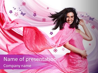 Woman Joyful Smiling PowerPoint Template