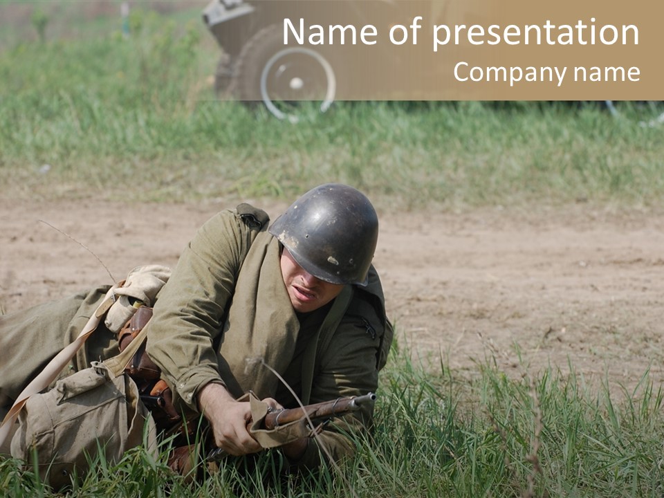 Force Soldier Reenacting PowerPoint Template