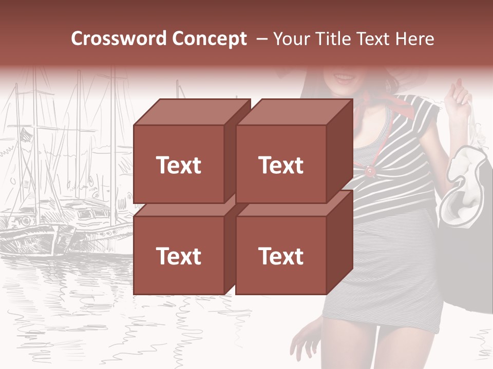 Summer Sailboat Girl PowerPoint Template