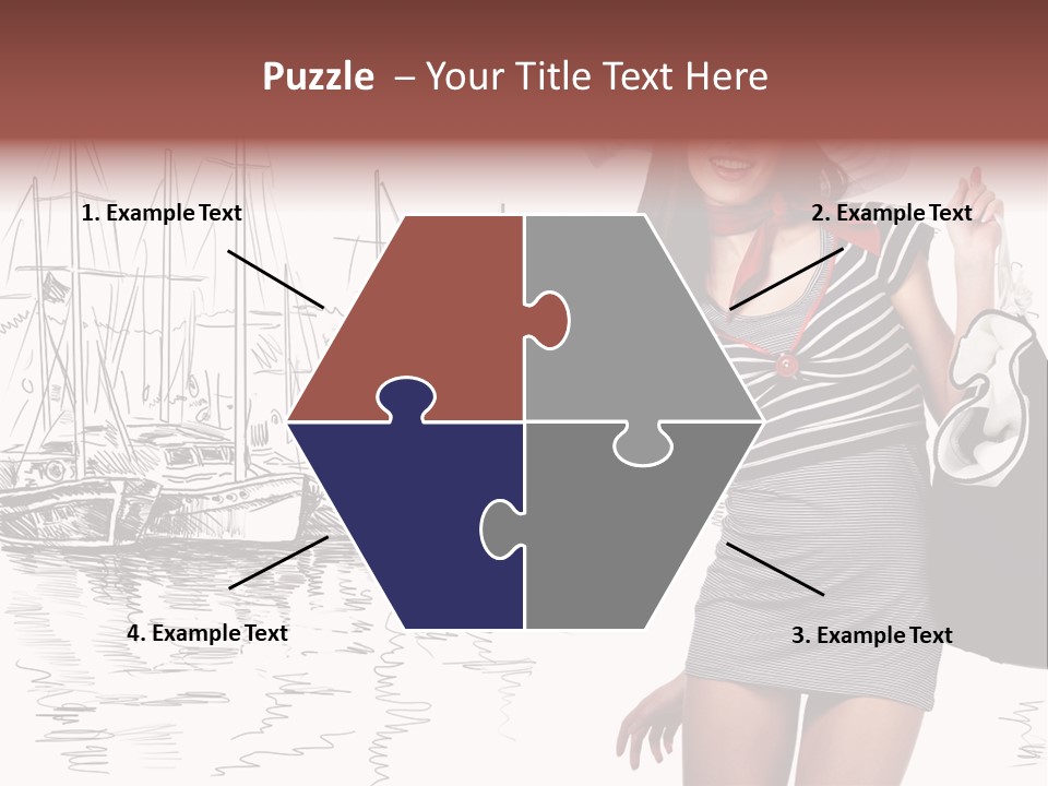 Summer Sailboat Girl PowerPoint Template