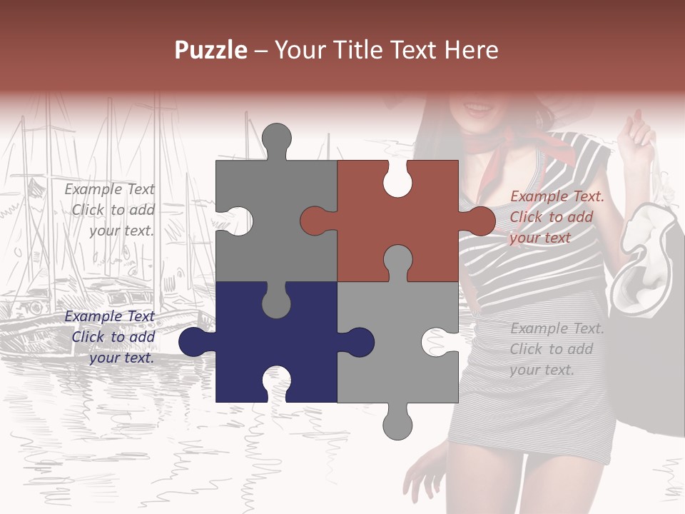 Summer Sailboat Girl PowerPoint Template